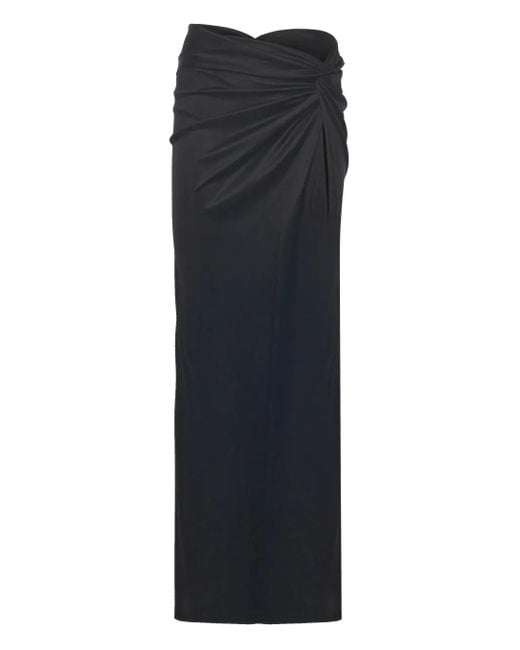 ANDAMANE Blue Zohra Twist-Detail Maxi Skirt