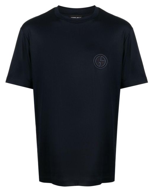 メンズ Giorgio Armani ロゴ Tシャツ Black