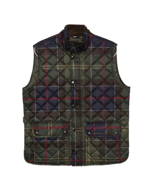 Barbour Black Tartan-Pattern Waistcoat for men