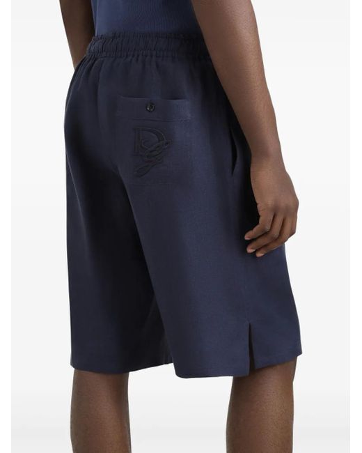 Dolce & Gabbana Blue Luxury Linen Shorts For for men