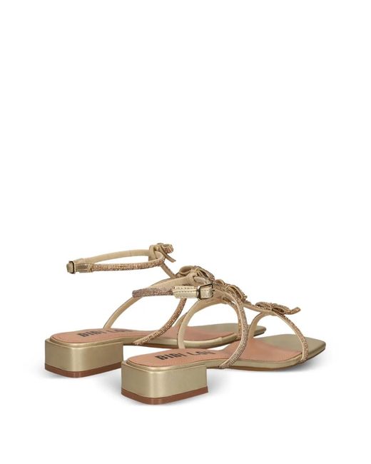 Bibi Lou Metallic Poline Bow-Detail Sandals