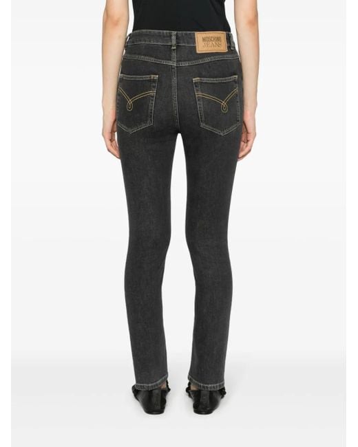 Moschino Black High-Rise Skinny-Cut Jeans