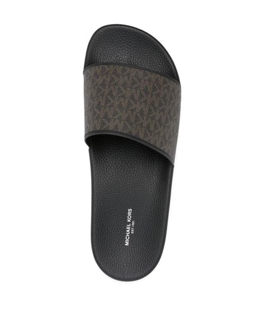 Michael Kors Gray Jake Monogram Slides for men