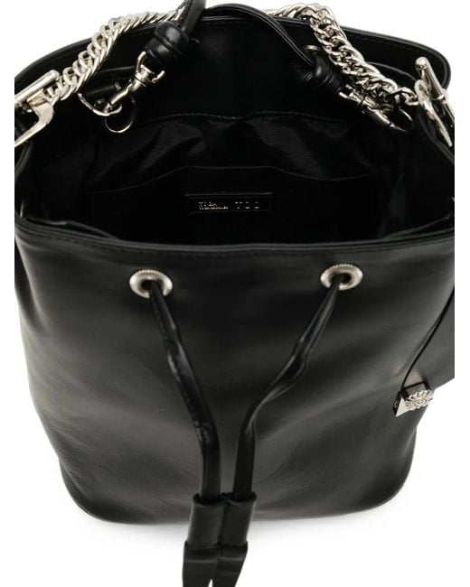 Toga Black Chain-Link Drawstring Shoulder Bag