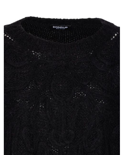 Dondup Black Embroidered Crewneck Sweater