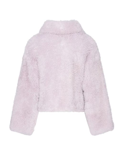 Yves Salomon Purple Shearling Jacket