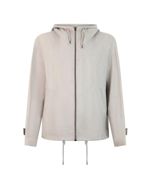 Herno White Hooded Wool Jacket for men