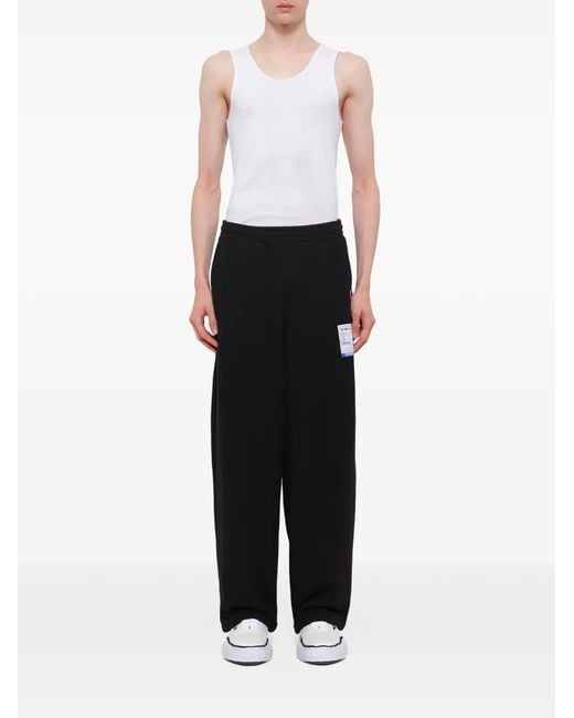 Maison Mihara Yasuhiro Black Logo-Patch Sweat Pants for men