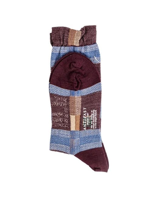 Antipast Blue Check-Pattern Ruffled Socks