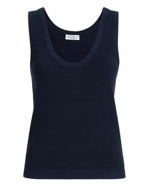 Brunello Cucinelli Blue Knitted Vest