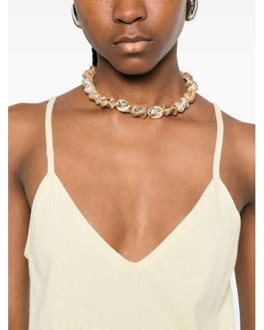 Bompard Natural V-Neck Straps Top