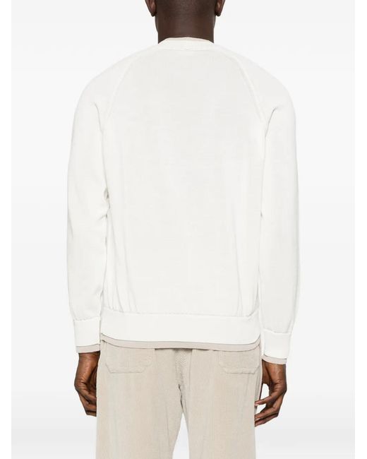 Eleventy White Crew-Neck Sweater for men