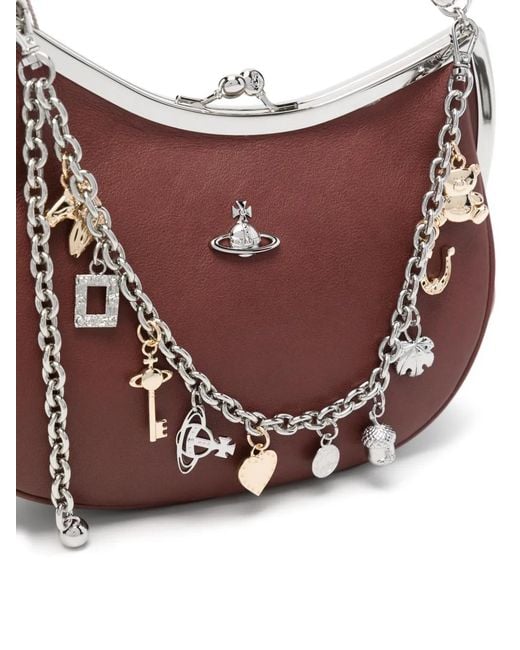Vivienne Westwood Red Charm-Embellished Tote Bag