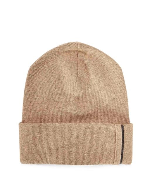 Brunello Cucinelli Natural Monili-Chain Beanie Hat