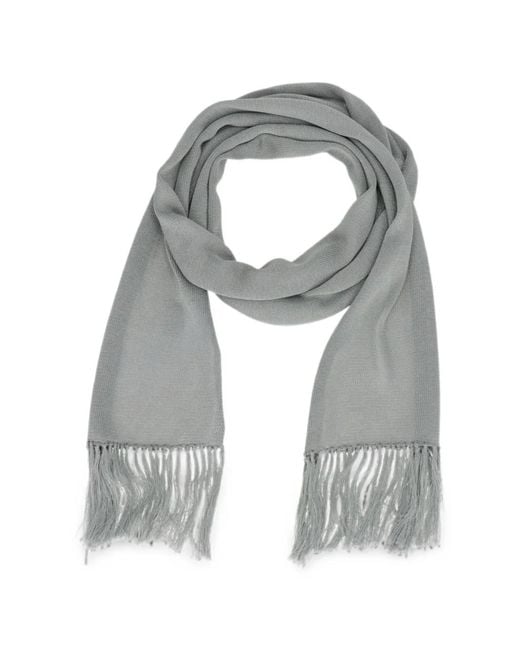 Tom Ford Gray Fringed Knitted Scarf for men
