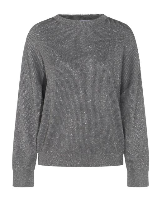 Brunello Cucinelli Gray Lurex Sweater