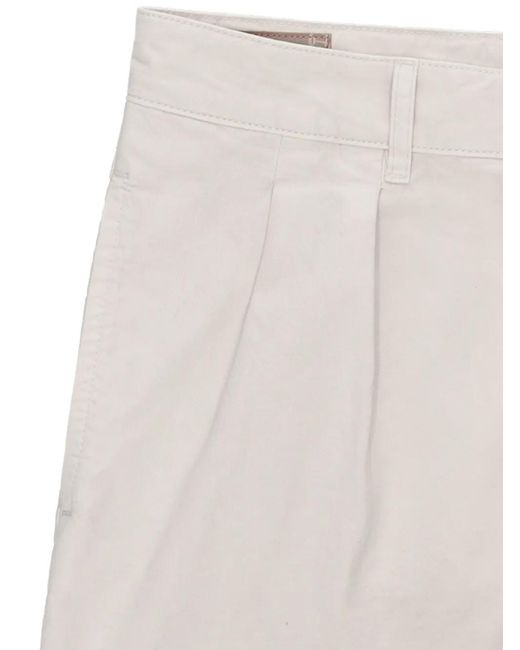 Fortela White Front-Pleated Trousers for men