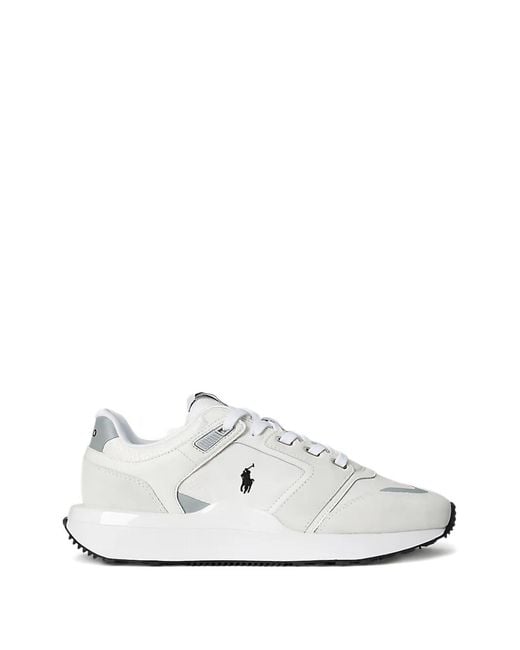 Polo Ralph Lauren White Logo-Detail Lace-Up Sneakers for men