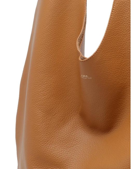 A.P.C. Brown Le Neige Handle Leather Shoulder Bag