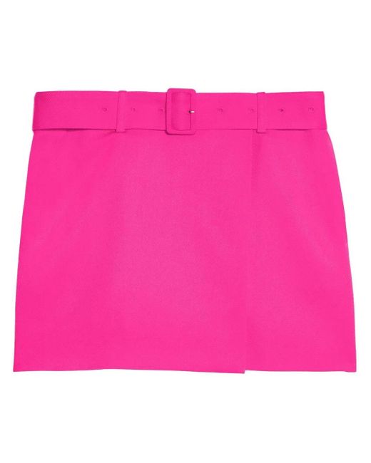Jupe Mi-Longue À Taille Ceinturée AMI en coloris Pink