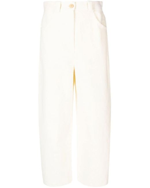 Khaite Rapton Corduroy Trousers in White | Lyst
