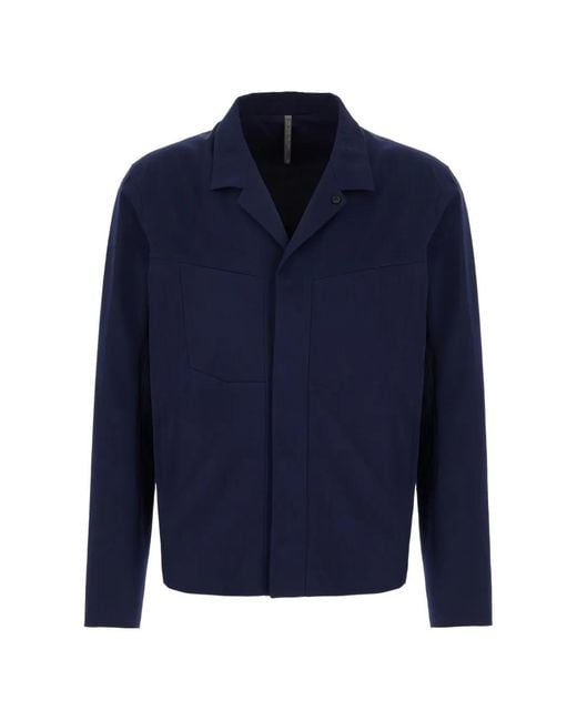 Veilance Blue Concealed-Front Jacket for men
