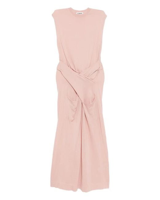Jil Sander Pink Draped Dress