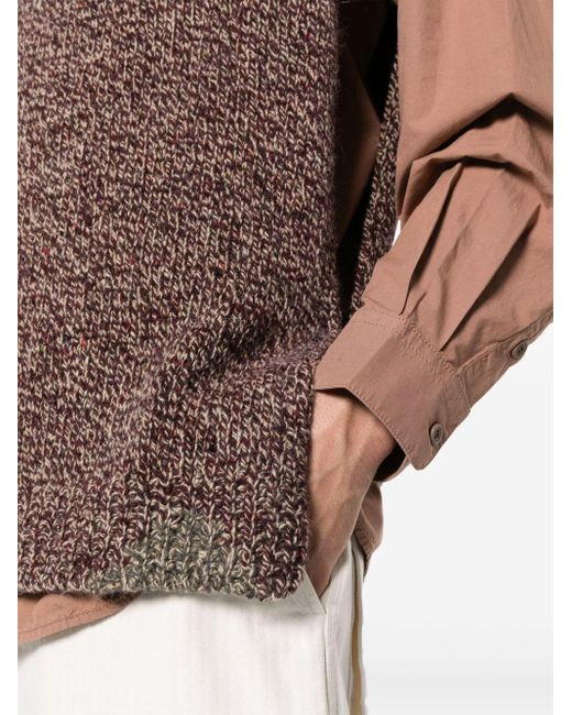 Maison Margiela Brown Mended Wool-blend Vest for men