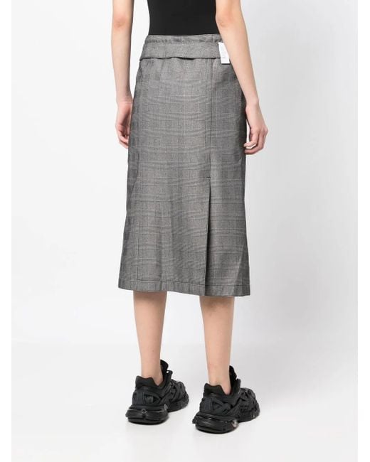 ROKH Gray Button-Front Midi Skirt