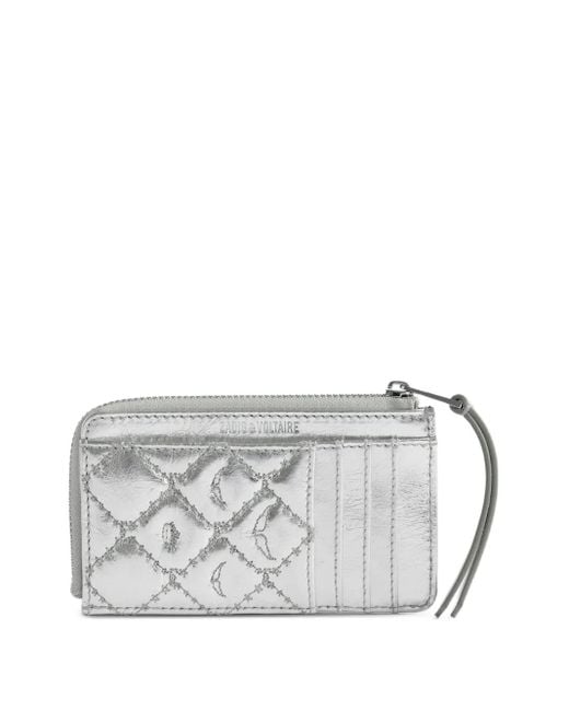 Zadig & Voltaire Gray Diamond-Pattern Wallet
