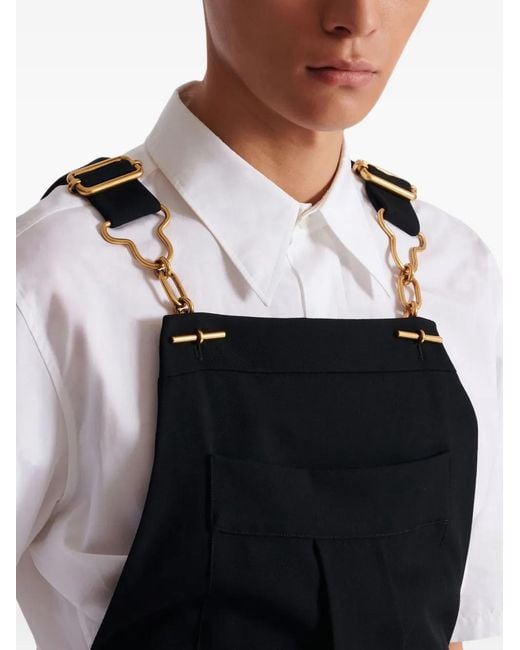 Balmain Black T-Bar-Fastening Wool Jumpsuits for men