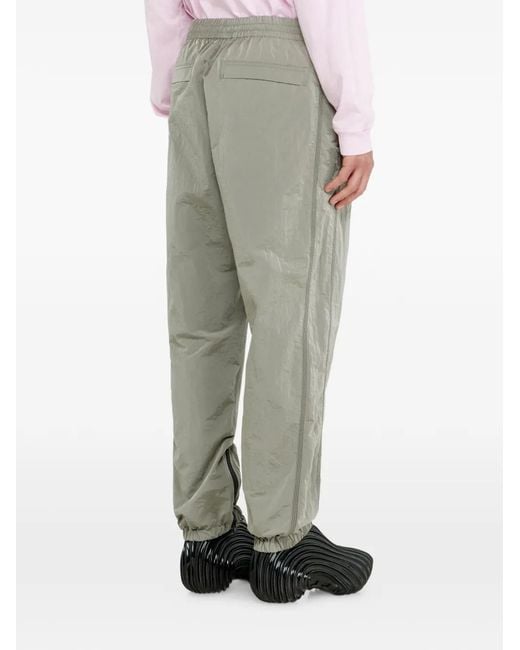 DIESEL Green Crinkled-Effect Track Pants for men