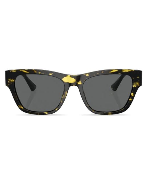 Versace Black Rectangle-Frame Sunglasses for men