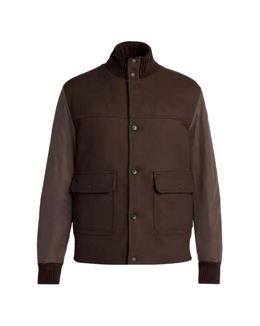 Moncler Brown Panelled Quilted Jacket for men