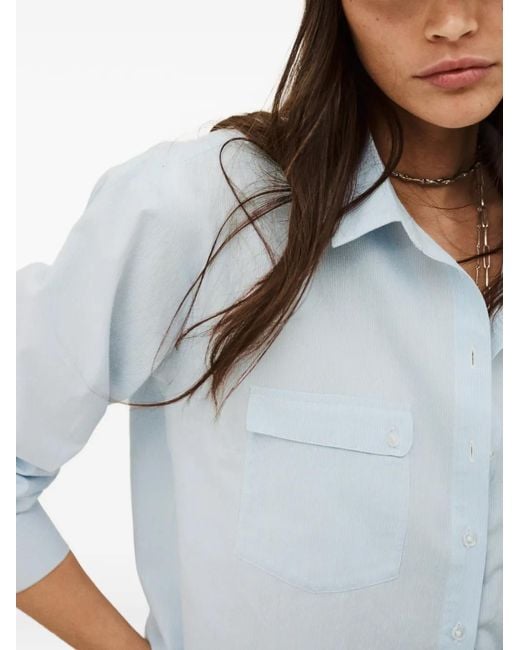 Ba&sh White Porzia Front-Pocket Buttoned Shirt