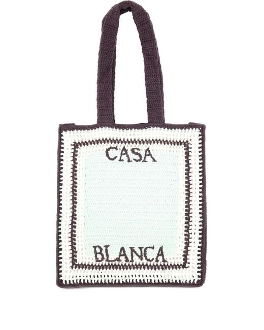 Casablanca White Sac Cabas À Motif En Crochet for men