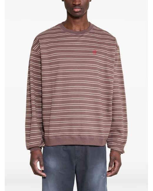 Stockholm Surfboard Club Red Striped Cotton Sweatshirt for men