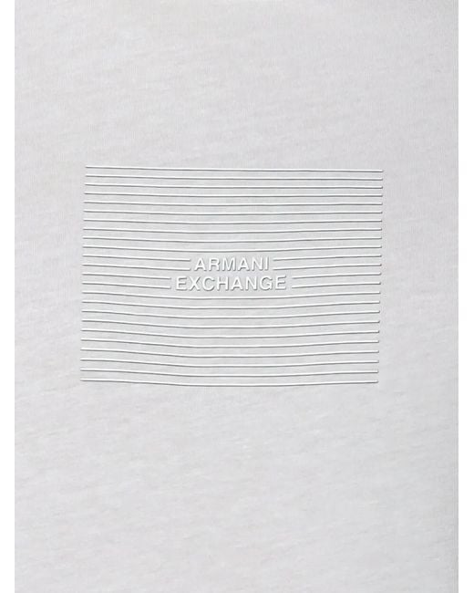 ARMANI EXCHANGE White Logo-Embossed T-Shirt for men