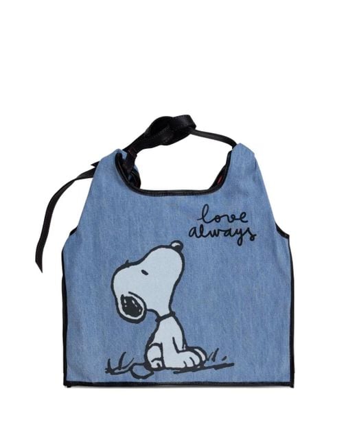 Anita Bilardi Blue Medium Picasso Snoopy Print Shoulder Bag