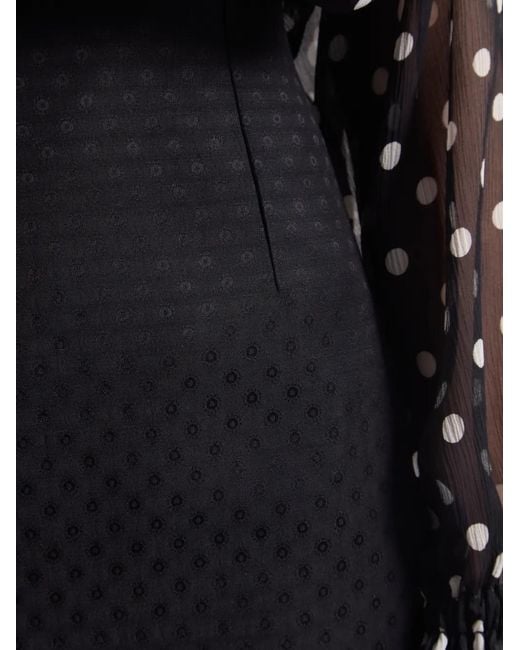 Nina Ricci Black Jacquard-Patterned High-Waisted Mini Skirt