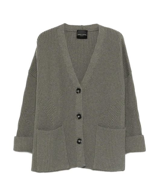 Roberto Collina Gray Gerippter Cardigan