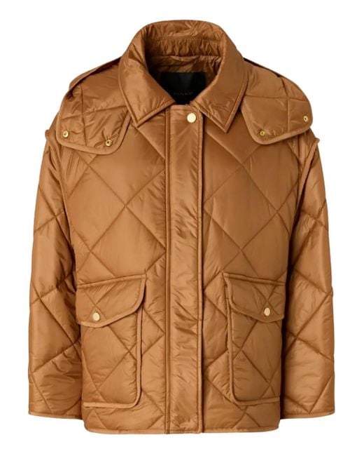 Pinko キルティング フーデッドジャケット Brown