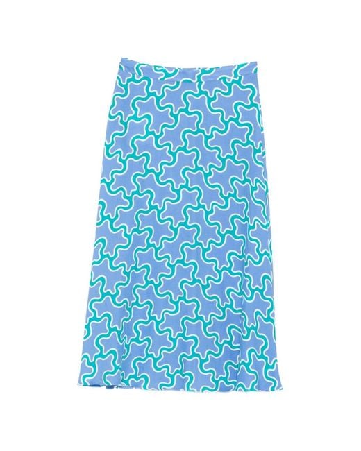 Diane von Furstenberg Blue Florencia Midi Skirt