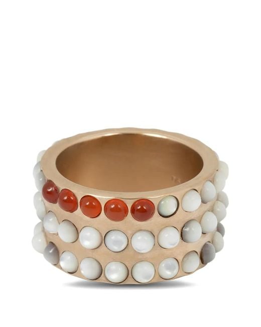 Dries Van Noten White Stone-Embellished Band Ring for men