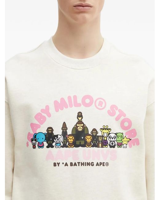 Aape By A Bathing Ape Natural X Baby Milo Store Aapeunvs Crew Neck Sweatshirt for men