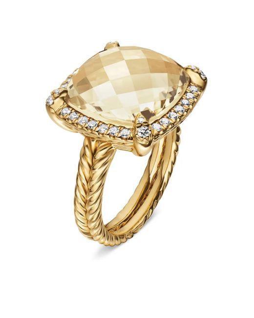 David Yurman Multicolor 18Kt Châtelaine Citrine And Diamond Ring (14Mm)