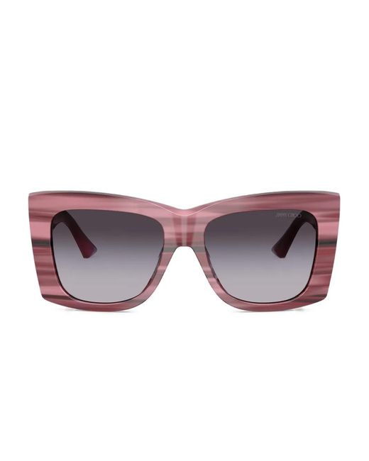 Jimmy Choo Purple Striped Rectangle Sunglasses