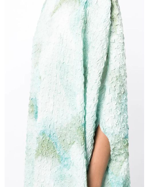 Vestido tipo caftán en jacquard Bambah de color Blue