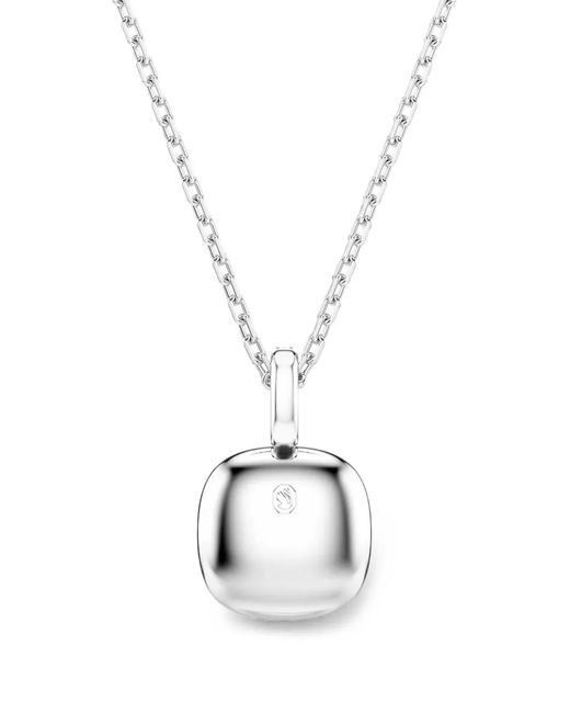 Swarovski White Crystal-Pendant Cable-Link Necklace