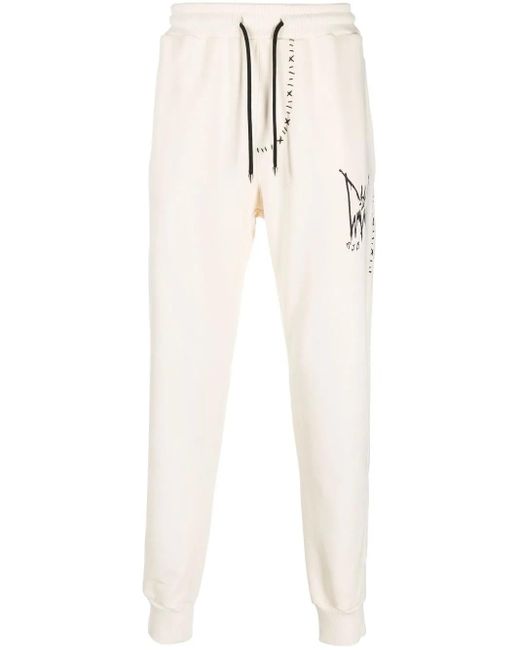 MJB White Graphic-Print Track Pants for men